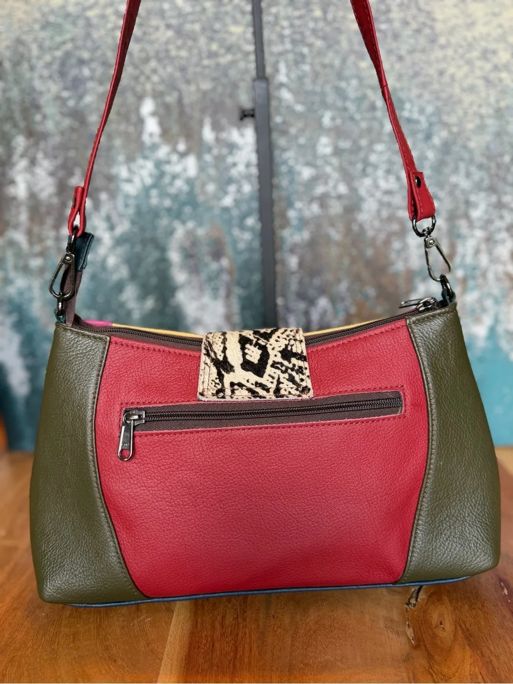 Soruka Dopamine Dressing Recycled Leather Colorblock Bag (EUC)